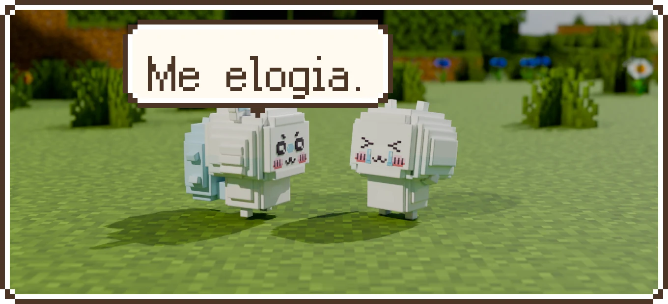 O Momonga se agarrando no Chiikawa
